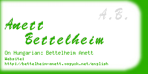 anett bettelheim business card